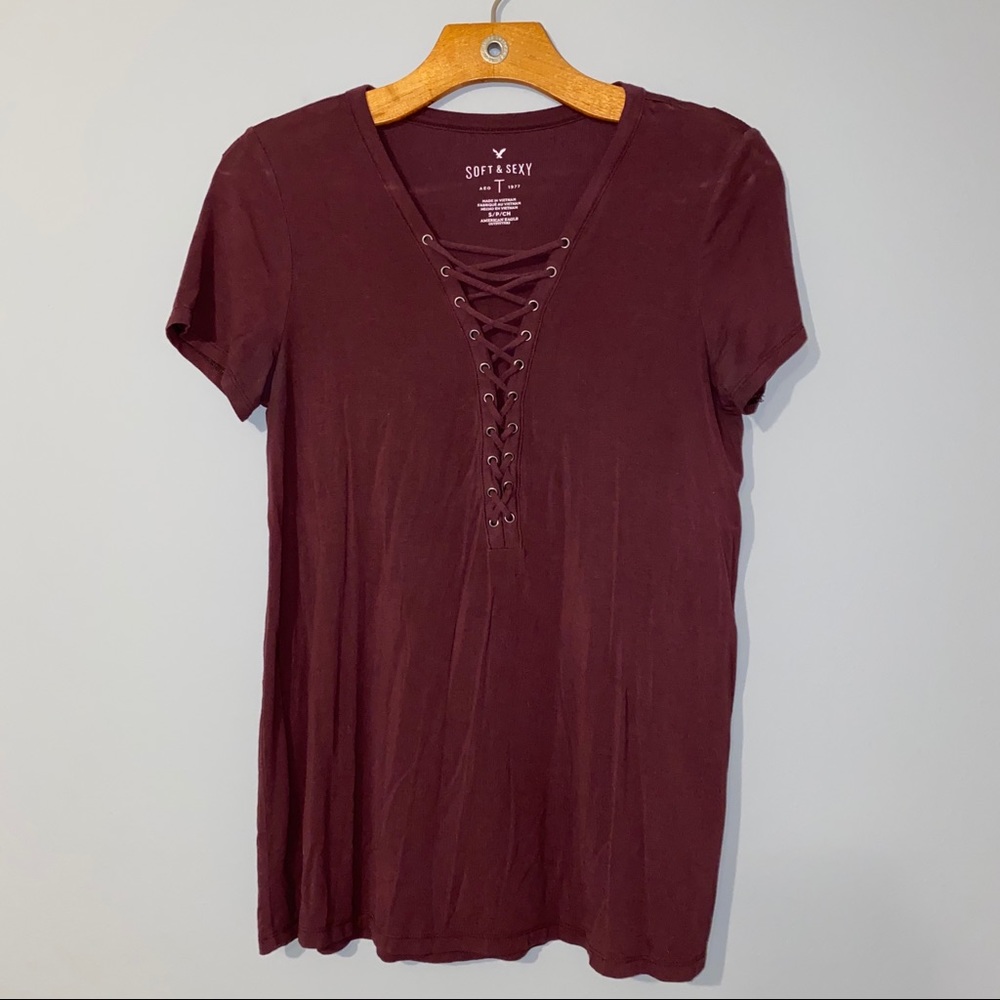 🌵American Eagle | Tie Up Short Sleeve Top